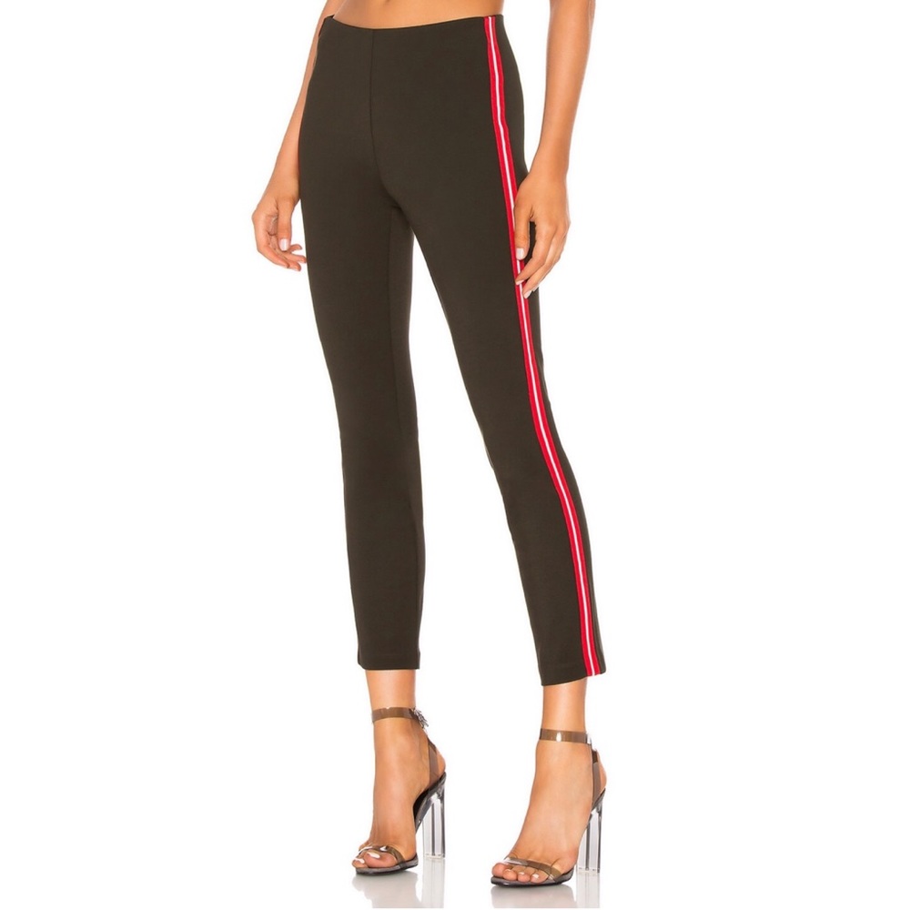 Simone Ponte Crop Pant in Green With Red Stripe
Rag & Bone